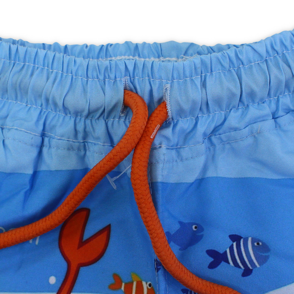 Baby Boys Swim Trunks – Baby Blue with Crab Print