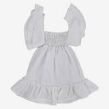 Baby Girls White Ruffled Shoulders Dress