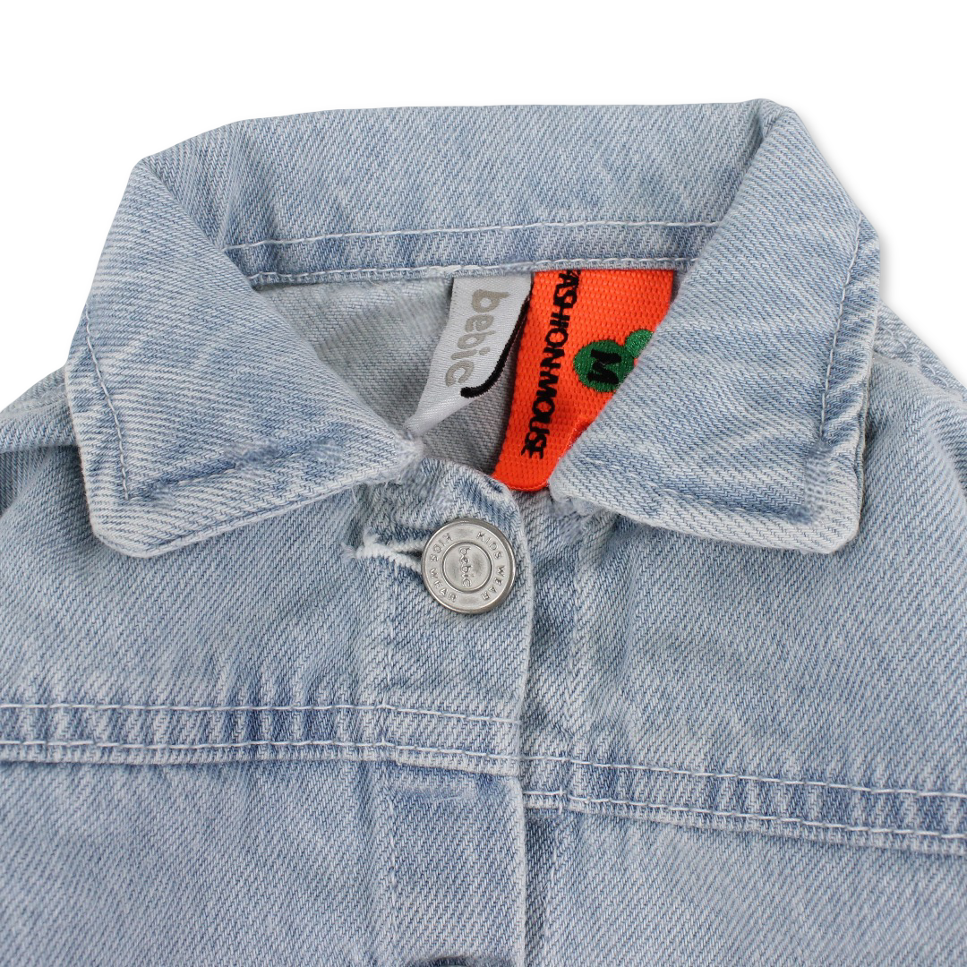 Unisex Baby Denim Jacket – Light Blue with Mickey Mouse Print