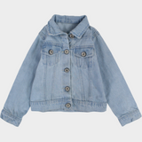 Unisex Long-Sleeved Denim Jacket – Light Wash