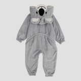 Smiling Koala Long-Sleeved Fleeced Hooded Footless Onesie