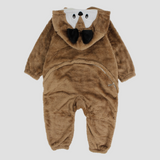 Cute Chipmunk Long-Sleeved Fleeced Hooded Footless Onesie