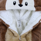 Little Fox Long-Sleeved Fleeced Hooded Baby Footie