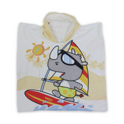 Boys Cotton Poncho – White Printed