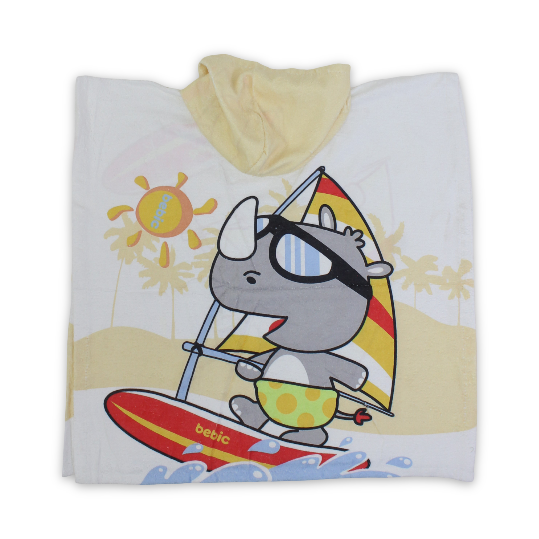 Boys Cotton Poncho – White Printed