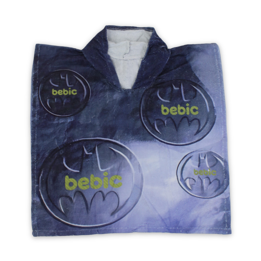Boys Cotton Poncho – Navy with Batman Print
