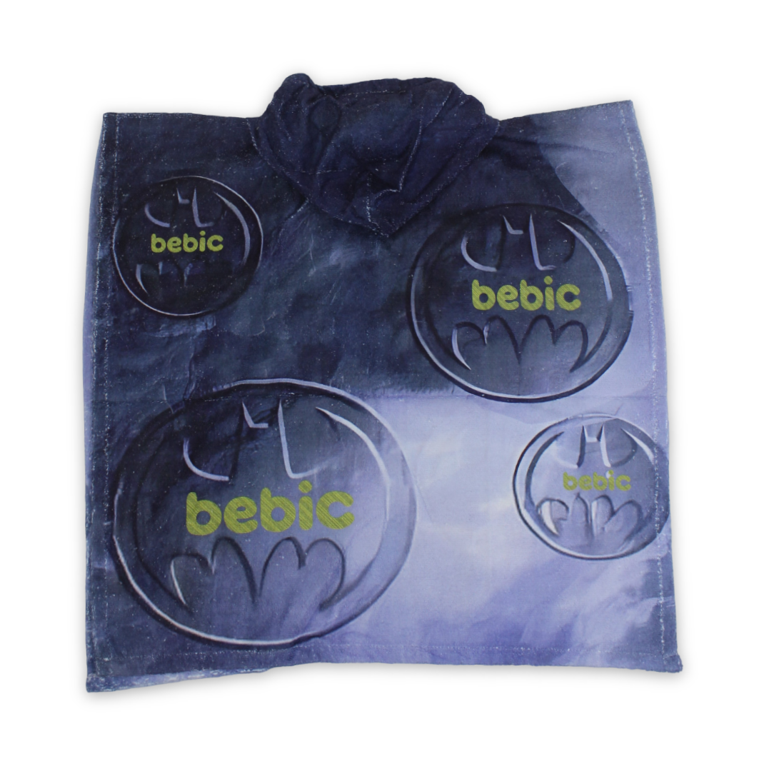 Boys Cotton Poncho – Navy with Batman Print