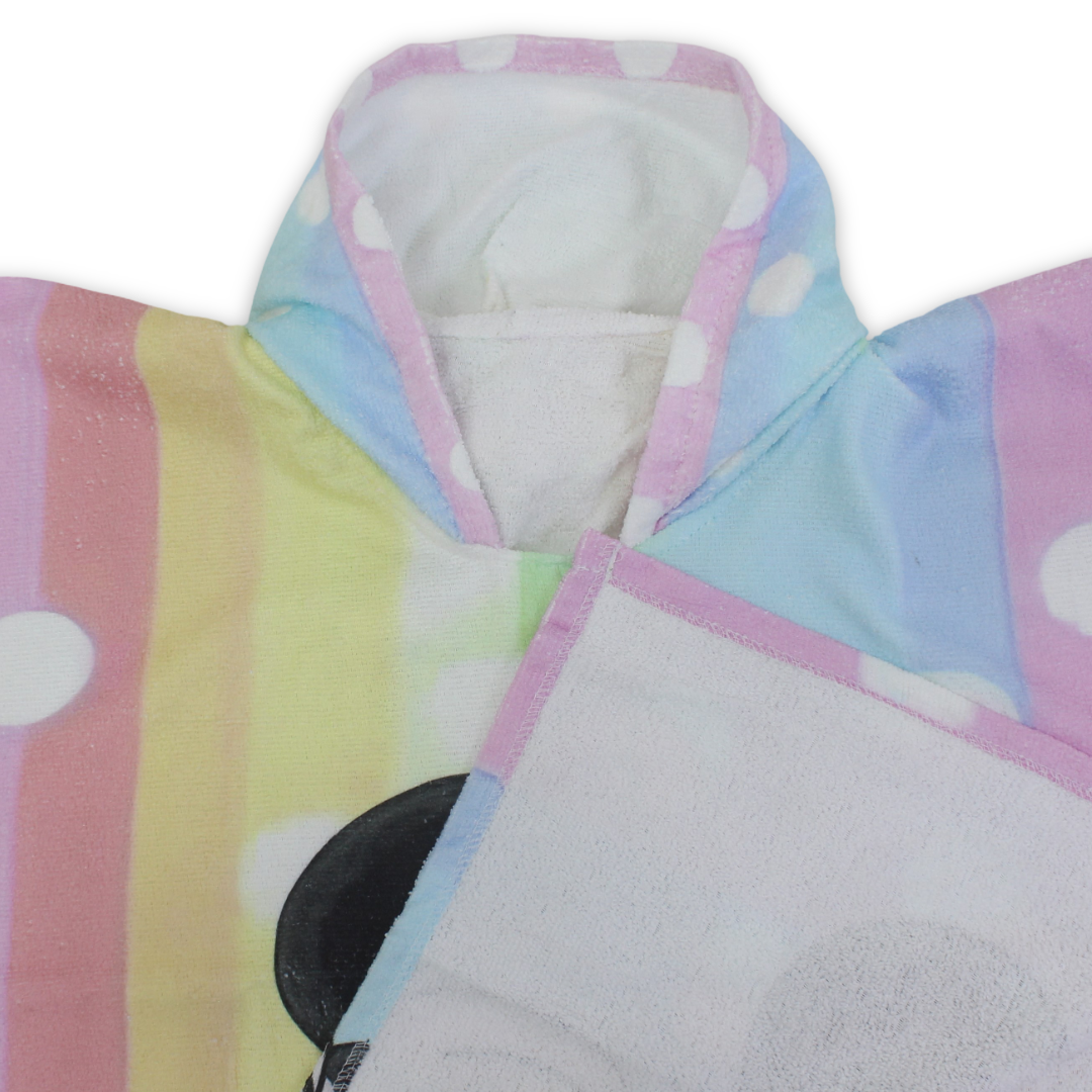 Girls Cotton Poncho – Colorful with Minnie Mouse Print
