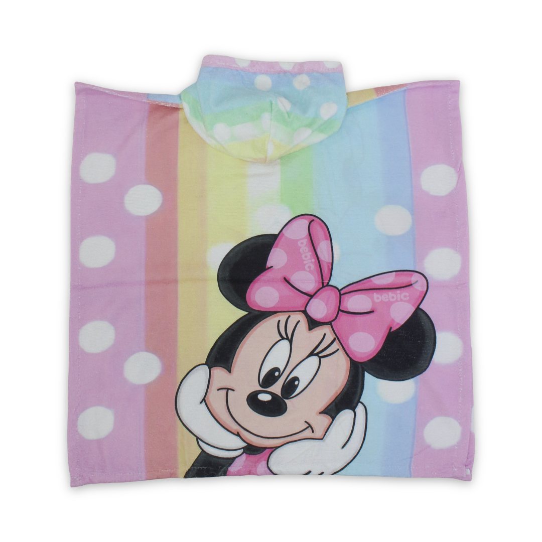 Girls Cotton Poncho – Colorful with Minnie Mouse Print