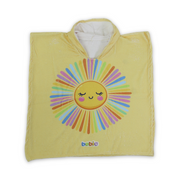 Girls Cotton Poncho – Yellow with Sun Print