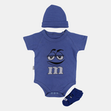 Unisex Baby Cotton Bodysuit – Blue with Cap and Socks