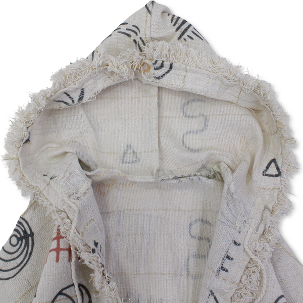 Ramadan Baby Girls Linen Hooded Kaftan – Beige Printed