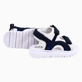 Boys Leather Sandals – White & Navy