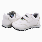 Baby Girls Leather Sneakers – White & Silver Star