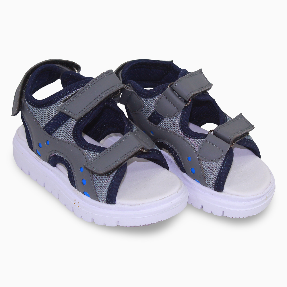Boys Leather Sandals – Dark Grey