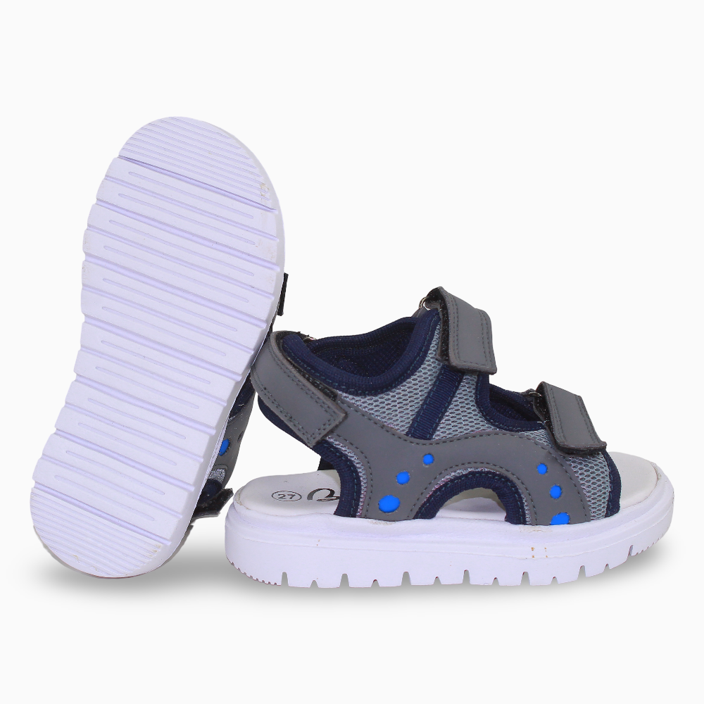 Boys Leather Sandals – Dark Grey