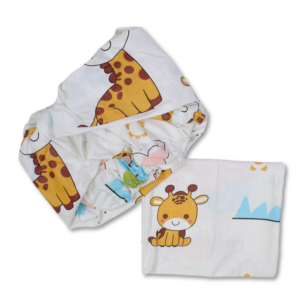 Bed Sheet Set – Giraffe & Clouds Print