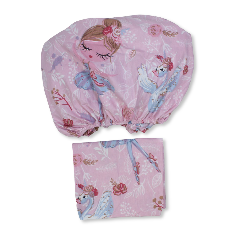 Bed Sheet Set – Pink with Ballerina Print - Baby Essentials - Ourkids