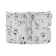 Baby Cotton Crib Bumper Set – White with Rabbit Print (70 * 120cm)