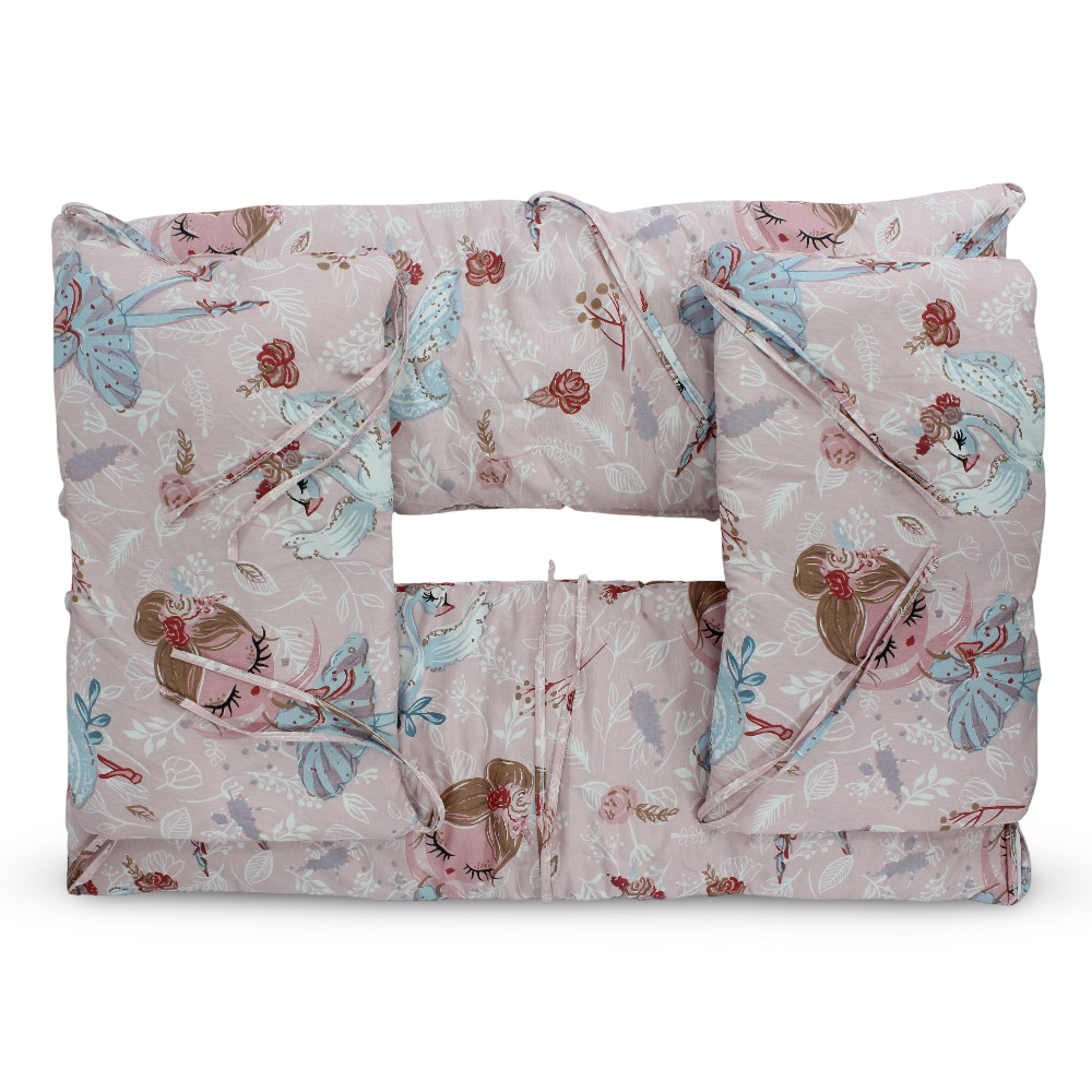 Baby Crib Bumper Set – Pink with Ballerina Print