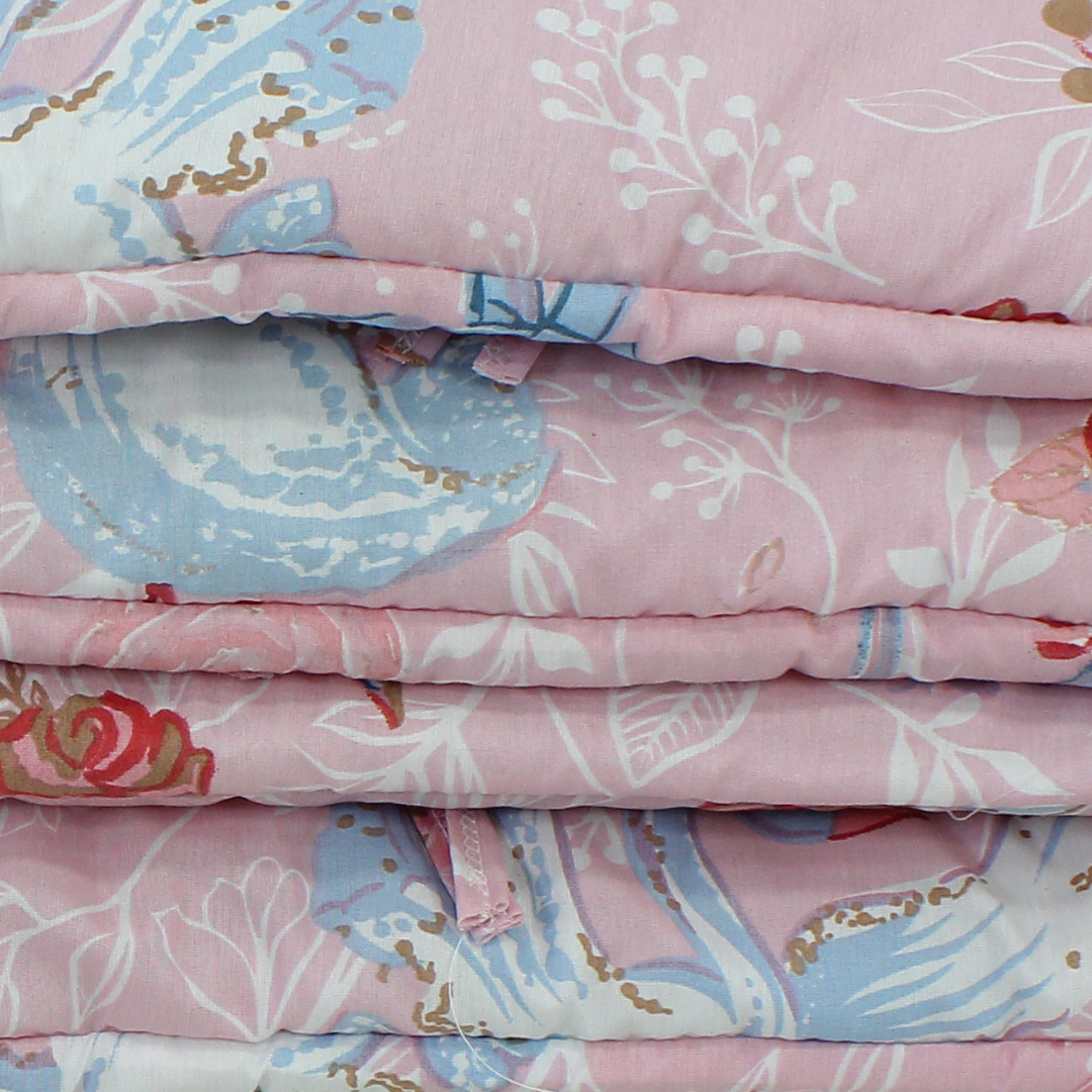 Baby Crib Bumper Set – Pink with Ballerina Print ( 70 * 120 cm )