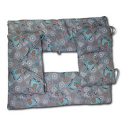 Baby Crib Bumper Set – Off-White with Elephants and Birds Print