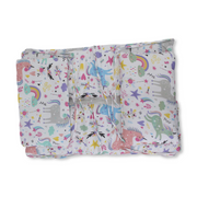 Baby Crib Bumper Set – Off-White with Unicorns & Rainbows Print