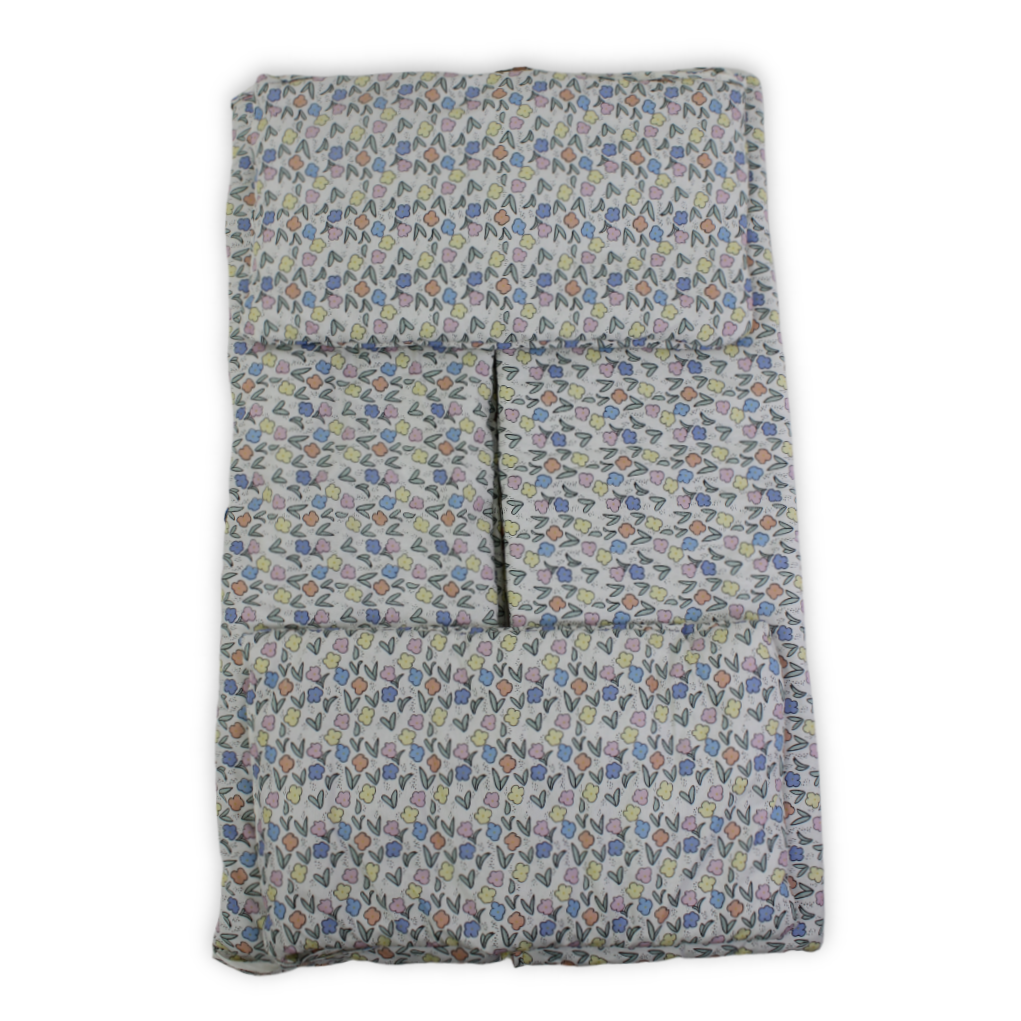 Cotton Crib Bumper – Off-White with Flowers Print
