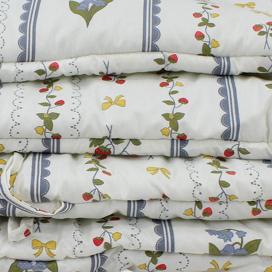 Cotton Baby Crib Set – Off-White with Elephant & Birds Print