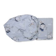 Baby Cotton Bed Sheet – Grey with Bunny Print