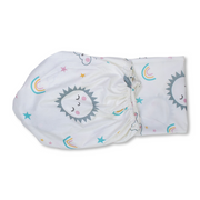 Baby Cotton Bed Sheet – Off-White with Sun & Clouds Print