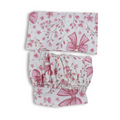 Cotton Bed Sheets – Off-White & Pink with Bows Print