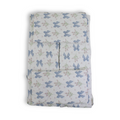 Cotton Crib Bumper – Off-White with Baby Blue Bows Print