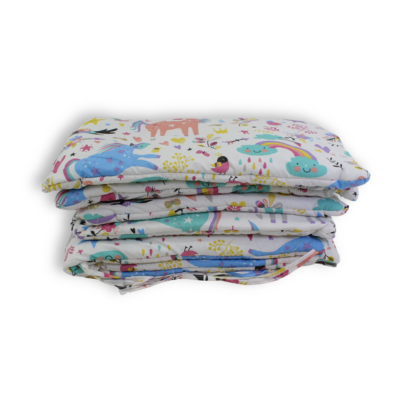Cotton Crib Bumper – Off-White with Unicorn Print
