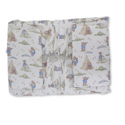 Baby Crib Bumper Set – Off-White with Teddy Bear Print