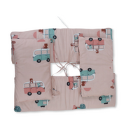 Baby Crib Bumper Set – Salmon with Cars Print