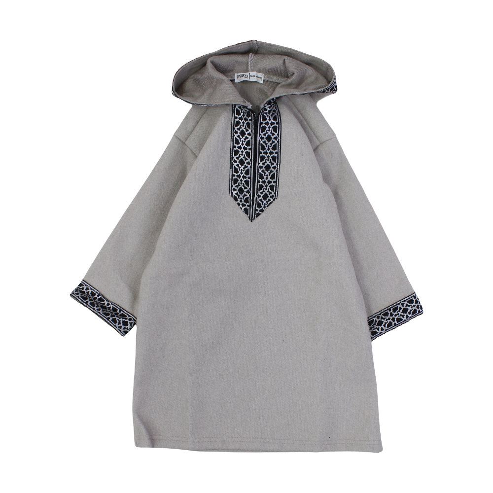 Baby Boys Long-Sleeved Hooded Jilbab – Beige