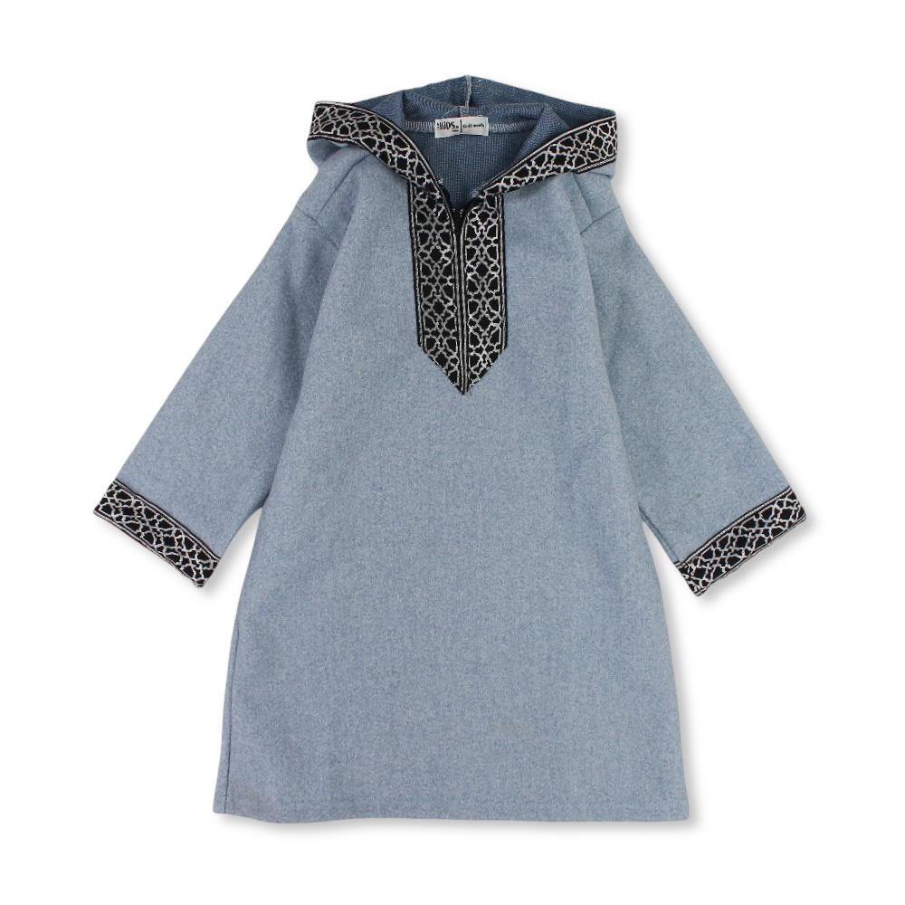 Boys Long-Sleeved Hooded Jilbab – Baby Blue