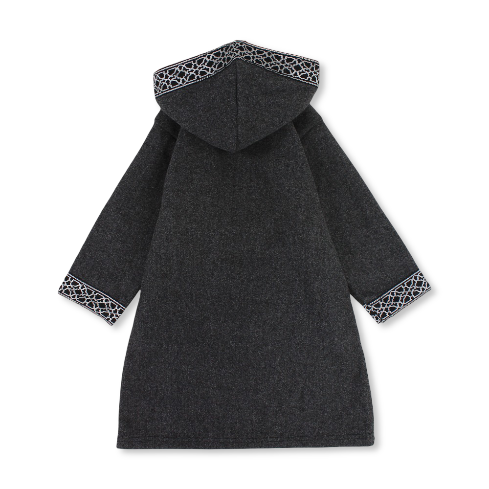 Boys Long-Sleeved Hooded Jilbab – Dark Grey
