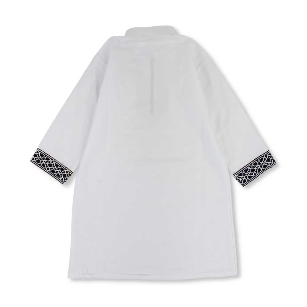 Boys Cotton Long-Sleeved Ramadan Jilbab – White