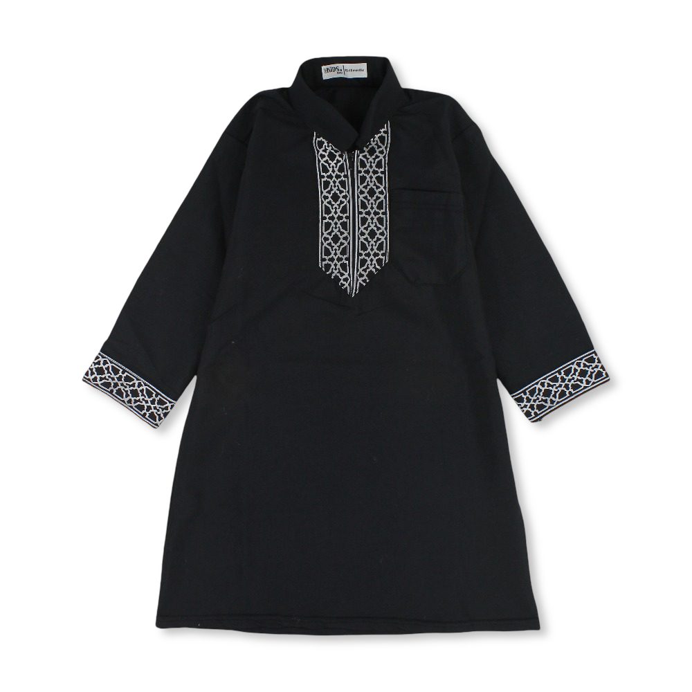 Boys Cotton Long-Sleeved Ramadan Jilbab – Black
