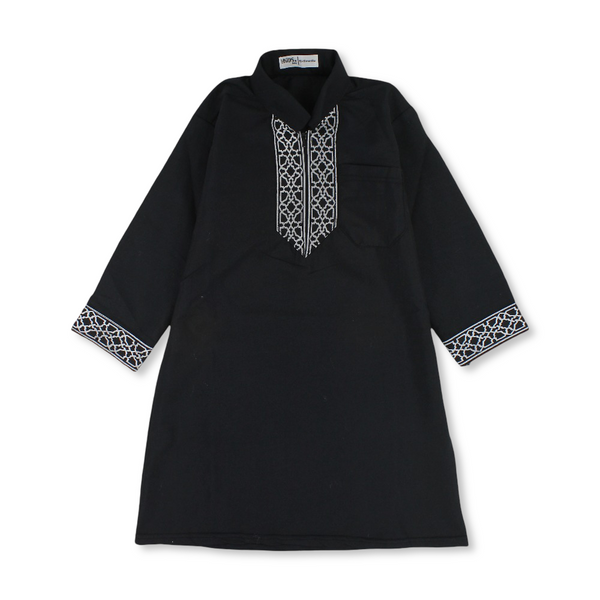 Boys Cotton Long-Sleeved Ramadan Jilbab – Black