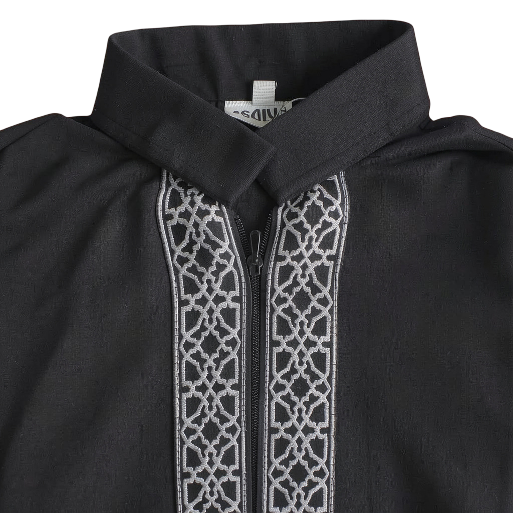 Boys Cotton Long-Sleeved Black Jilbab – Black