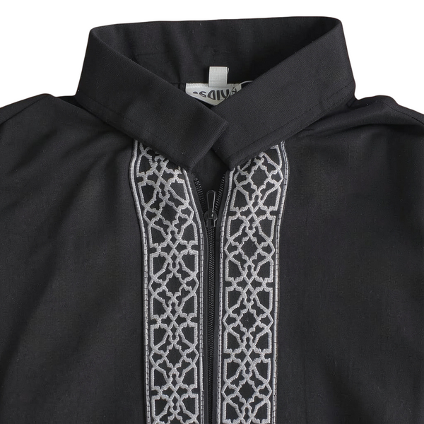 Boys Cotton Long-Sleeved Black Jilbab – Black