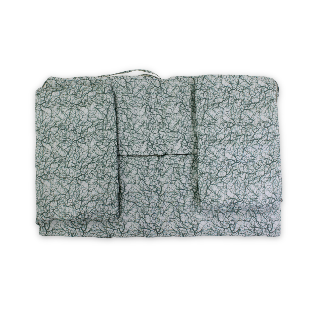 Cotton Baby Crib Bumper – Off-White & Green with Branches Print - Baby Essentials - Ourkids
