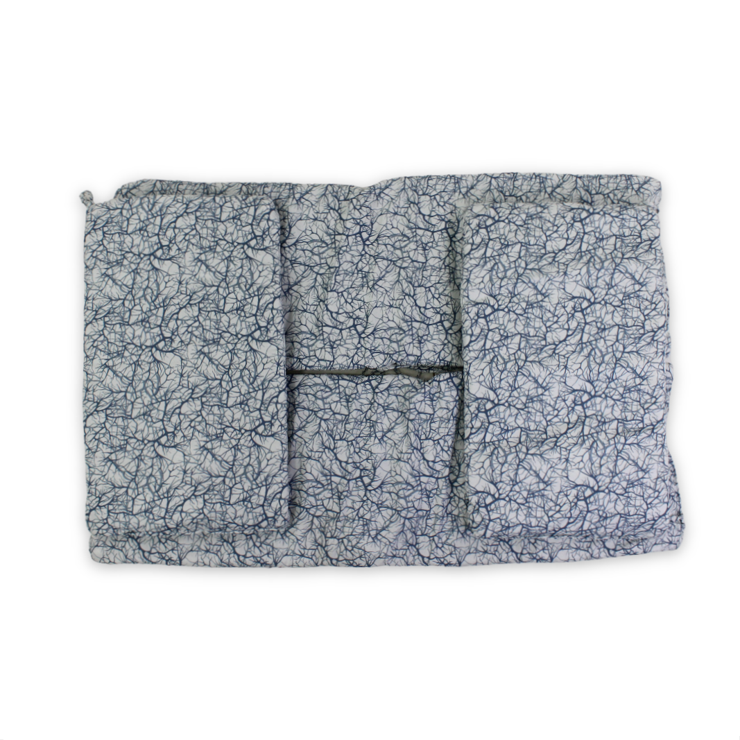Cotton Baby Crib Bumper – Off-White & Blue with Branches Print - Baby Essentials - Ourkids