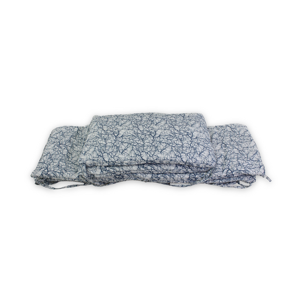 Cotton Baby Crib Bumper – Off-White & Blue with Branches Print
