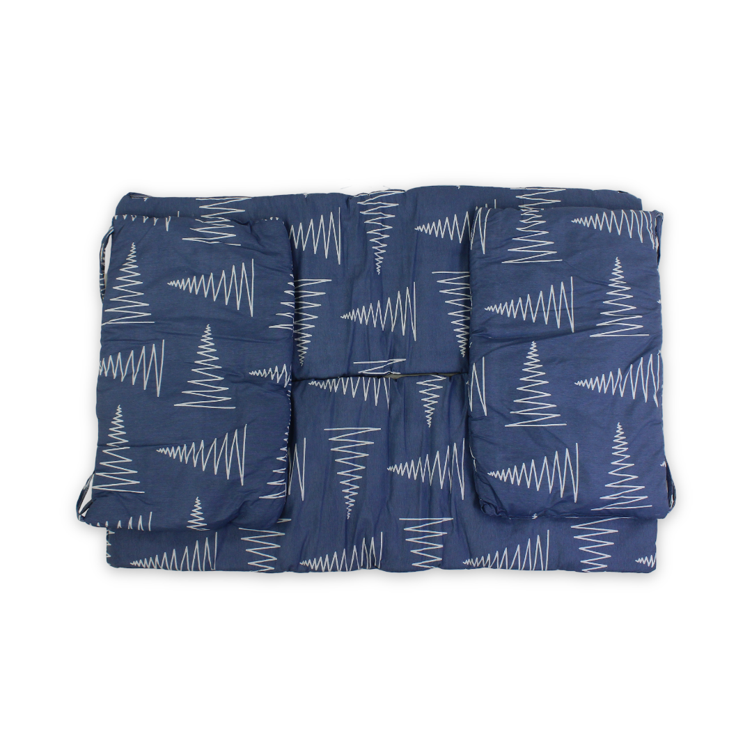 Cotton Baby Crib Bumper – Blue with Tress Print