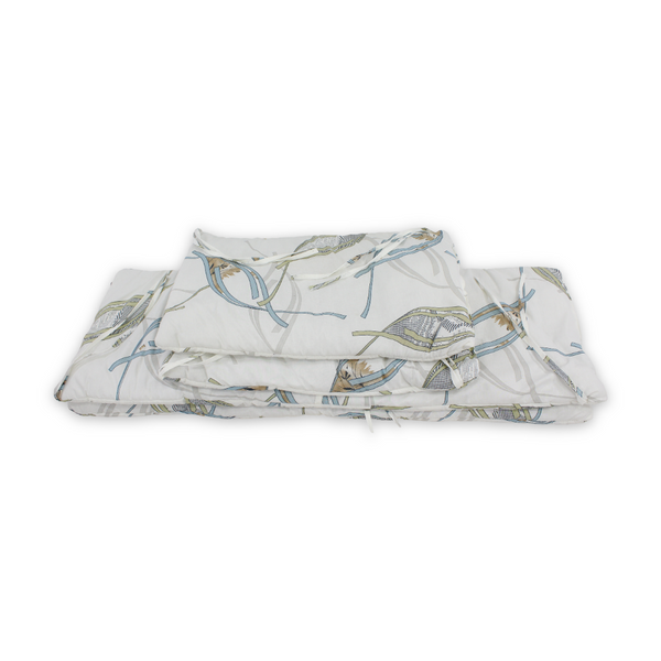 Cotton Baby Crib Bumper – Off-White with Eyes Print