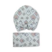 Cotton Bed Sheets – Off-White with Squares Print - Baby Essentials - Ourkids